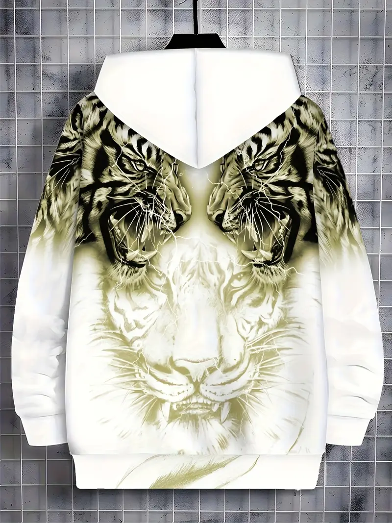 Murillo – Lässige Langarm Kapuzenpullover Jacke Mit Tigerprint - Image 9