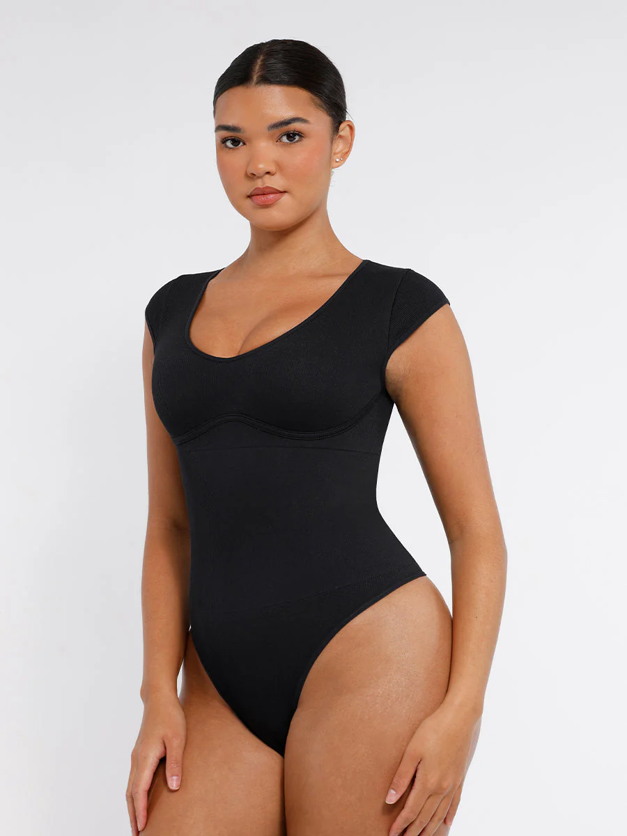 Nahtloser, bauchformender Body mit tiefem V-Ausschnitt - Image 15
