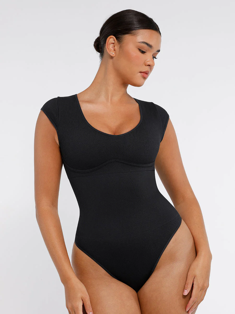 Nahtloser, bauchformender Body mit tiefem V-Ausschnitt - Image 2
