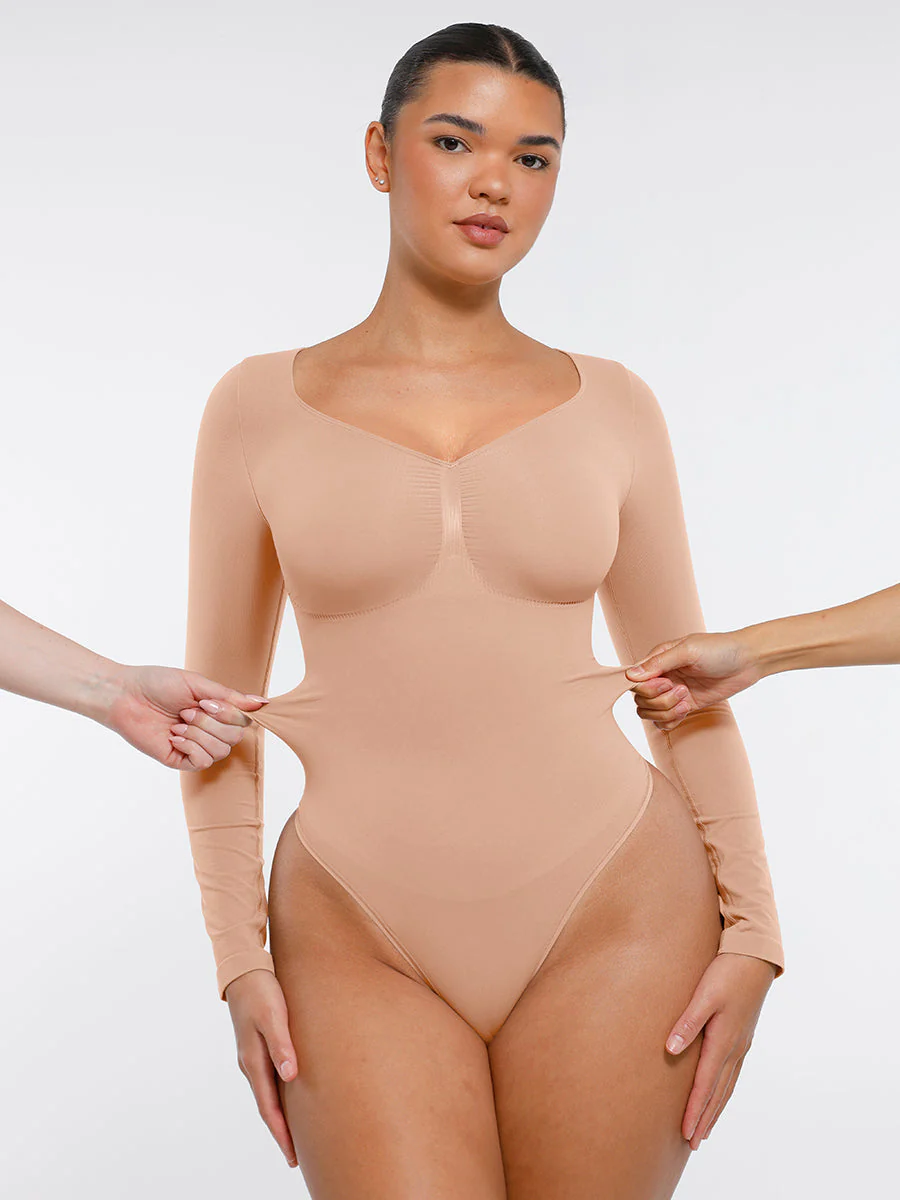 Nahtloser, langärmliger Tanga-Bodysuit zur Bauchkontrolle - Image 15