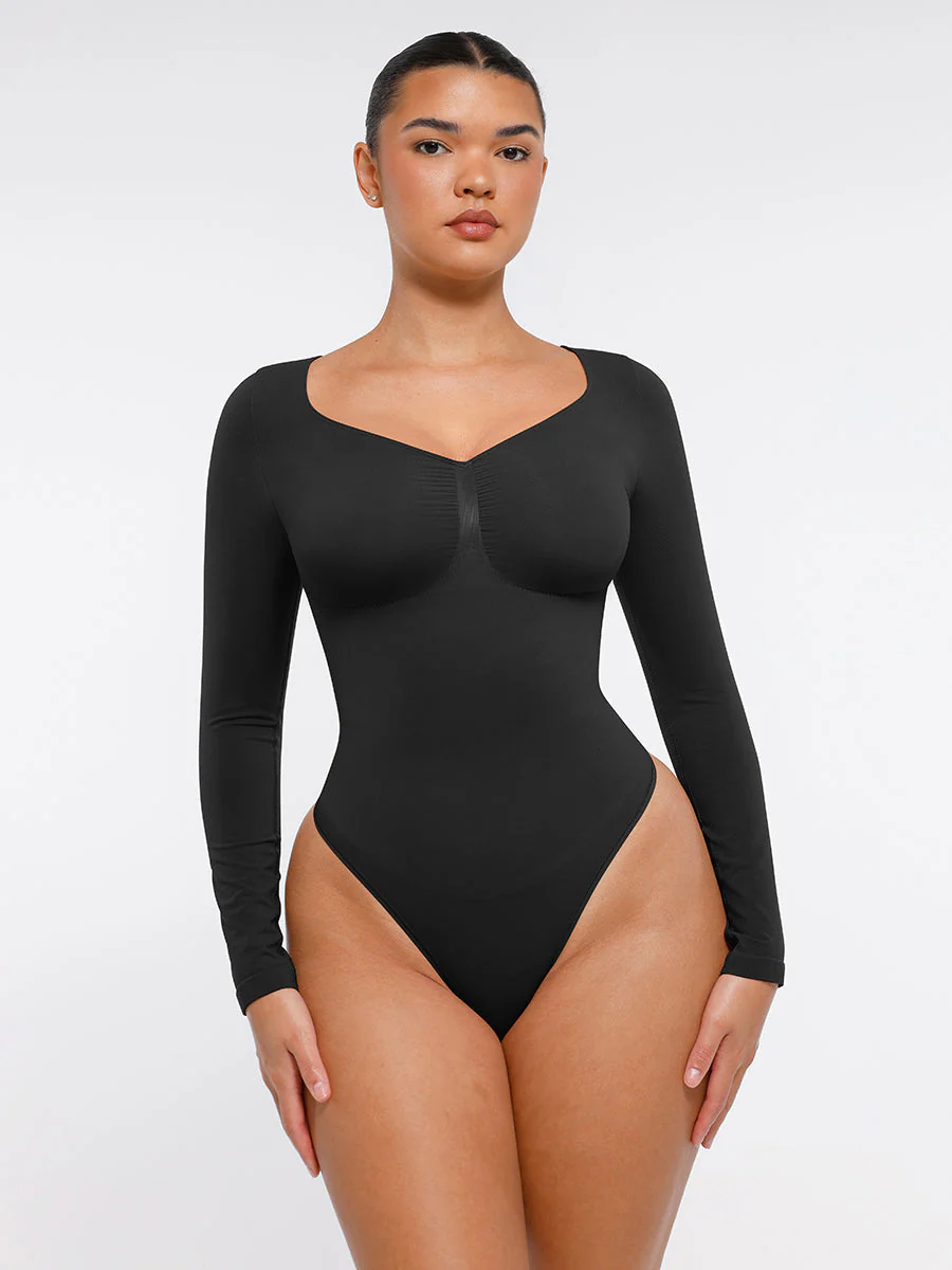 Nahtloser, langärmliger Tanga-Bodysuit zur Bauchkontrolle - Image 20