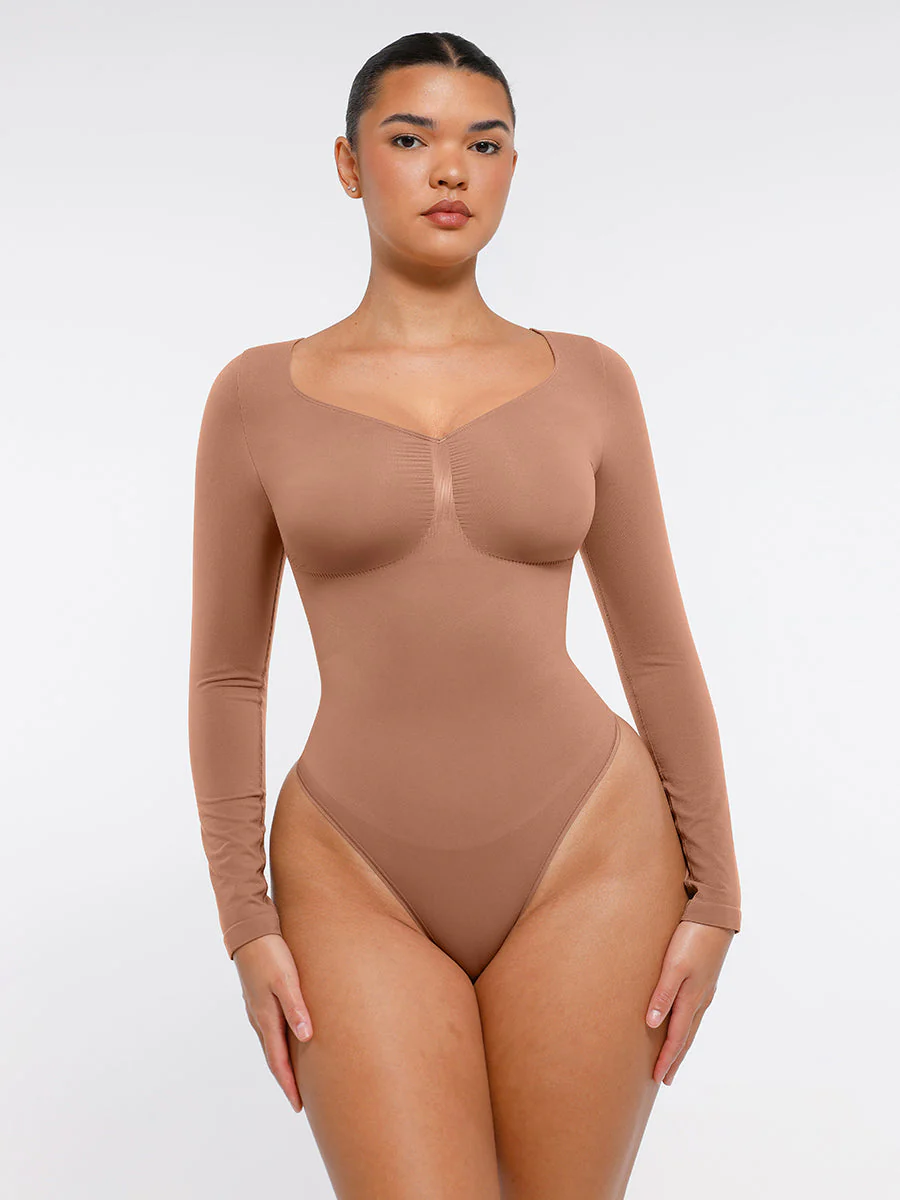 Nahtloser, langärmliger Tanga-Bodysuit zur Bauchkontrolle - Image 21
