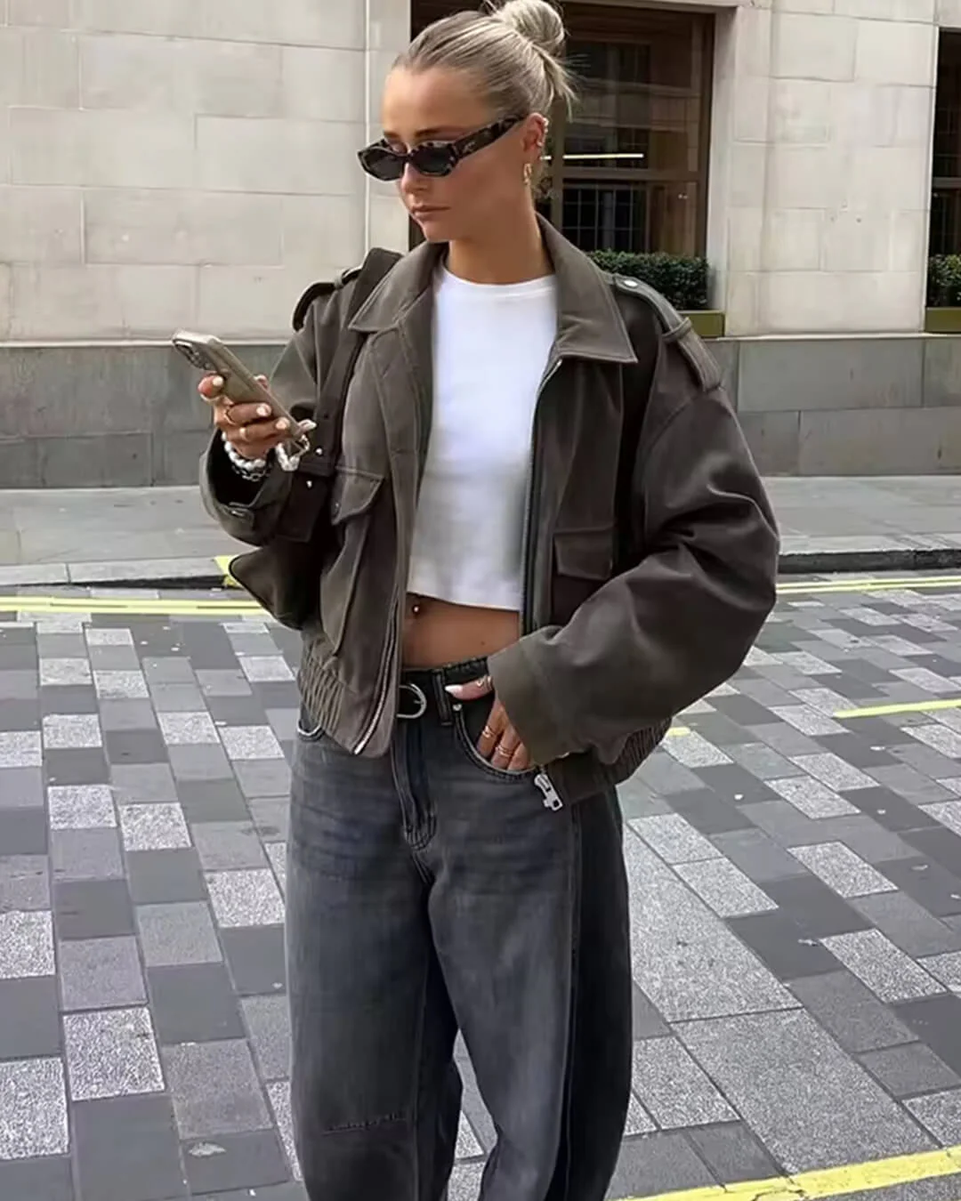 Naila | Suede Pilotjacke