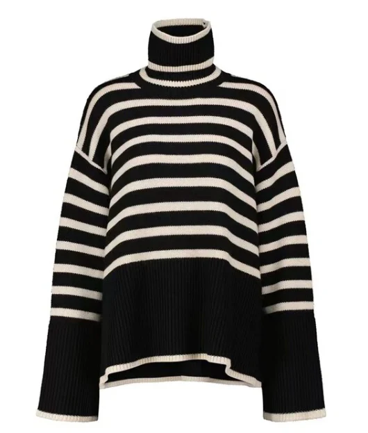 Nami - gestreifter damen-rollkragenpullover - Image 7