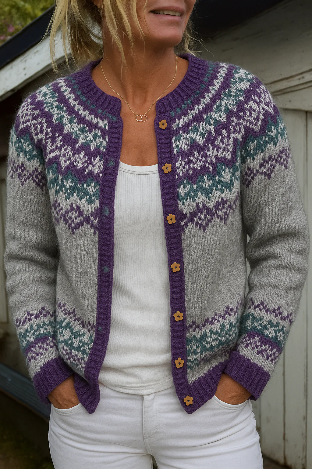 Naomie | Vintage Isländische Strickjacke
