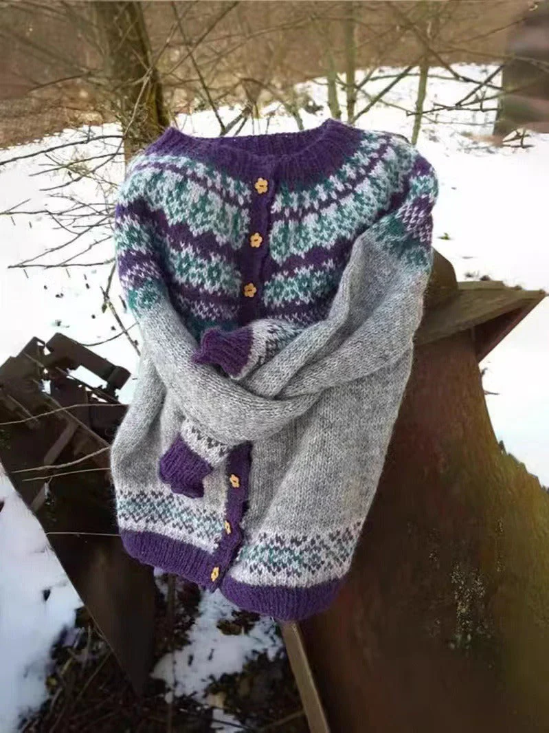 Naomie | Vintage Isländische Strickjacke - Image 2