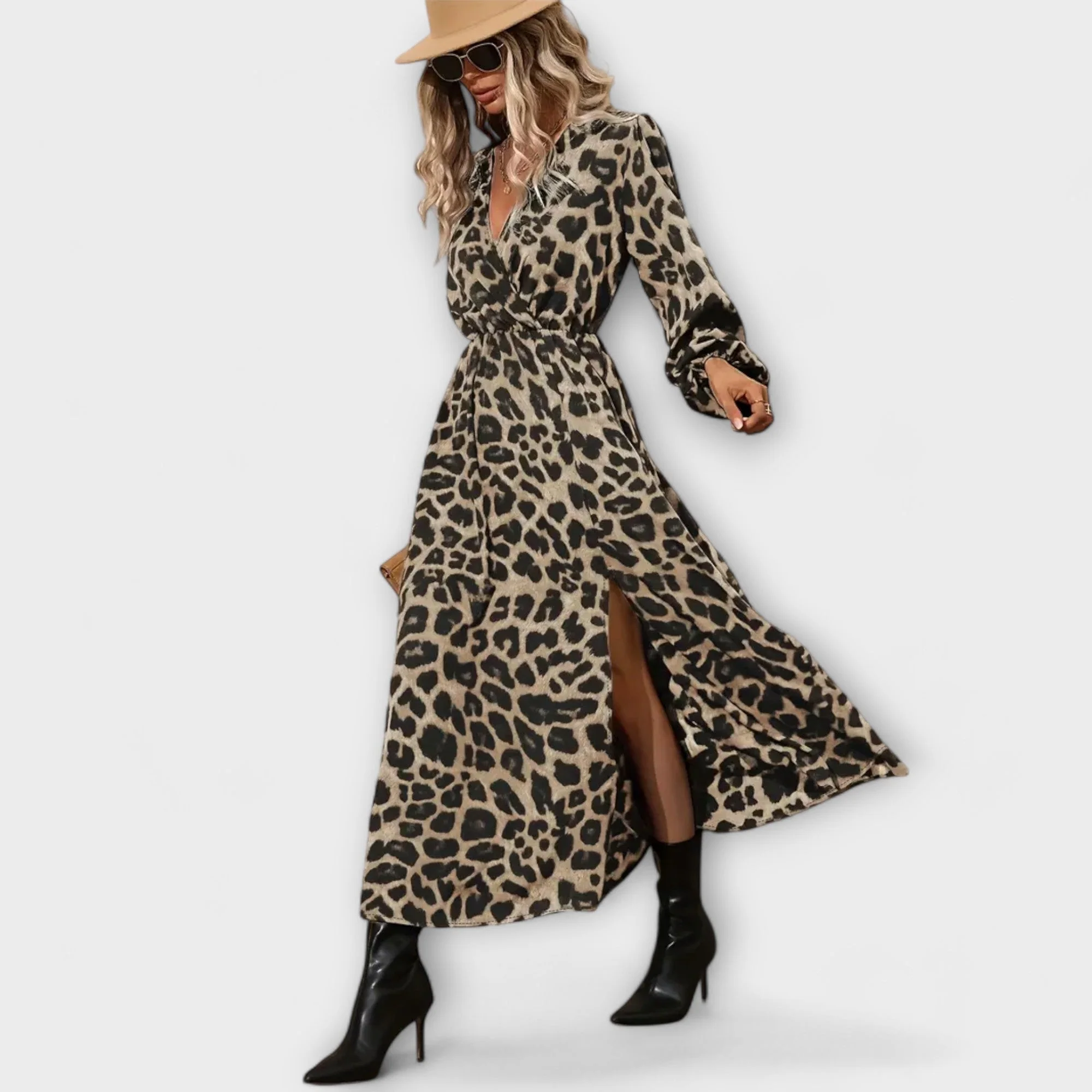 Natalie - Elegantes Kleid im Leopardenmuster