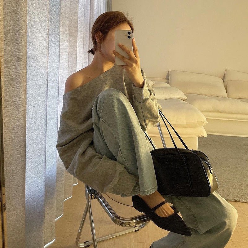 Natasha Gekürztes Schulterfreies Sweatshirt - Image 3