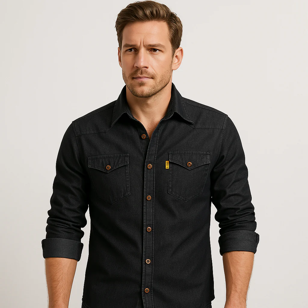 Nathanial – Baumwoll Jeans Hemd