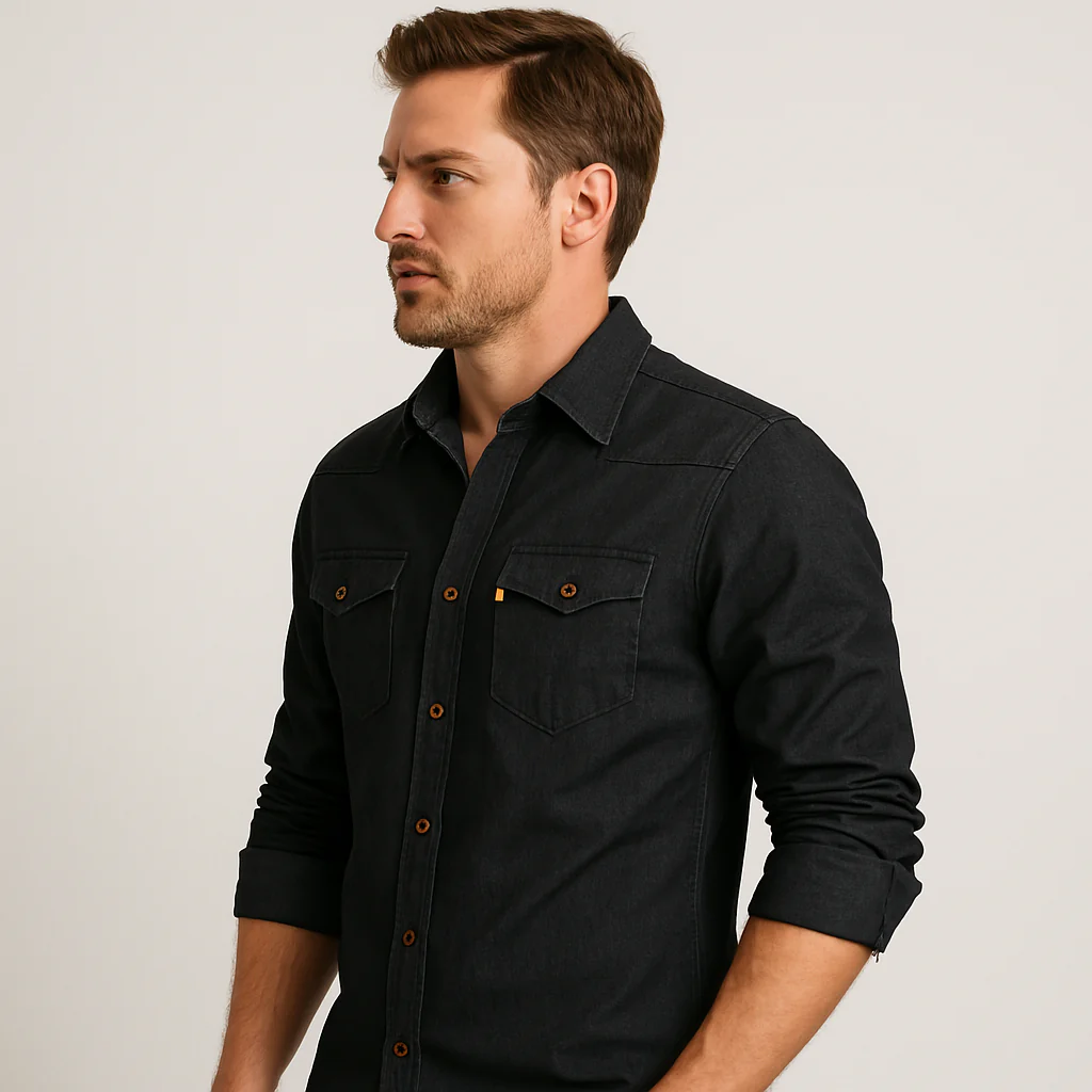 Nathanial – Baumwoll Jeans Hemd - Image 2
