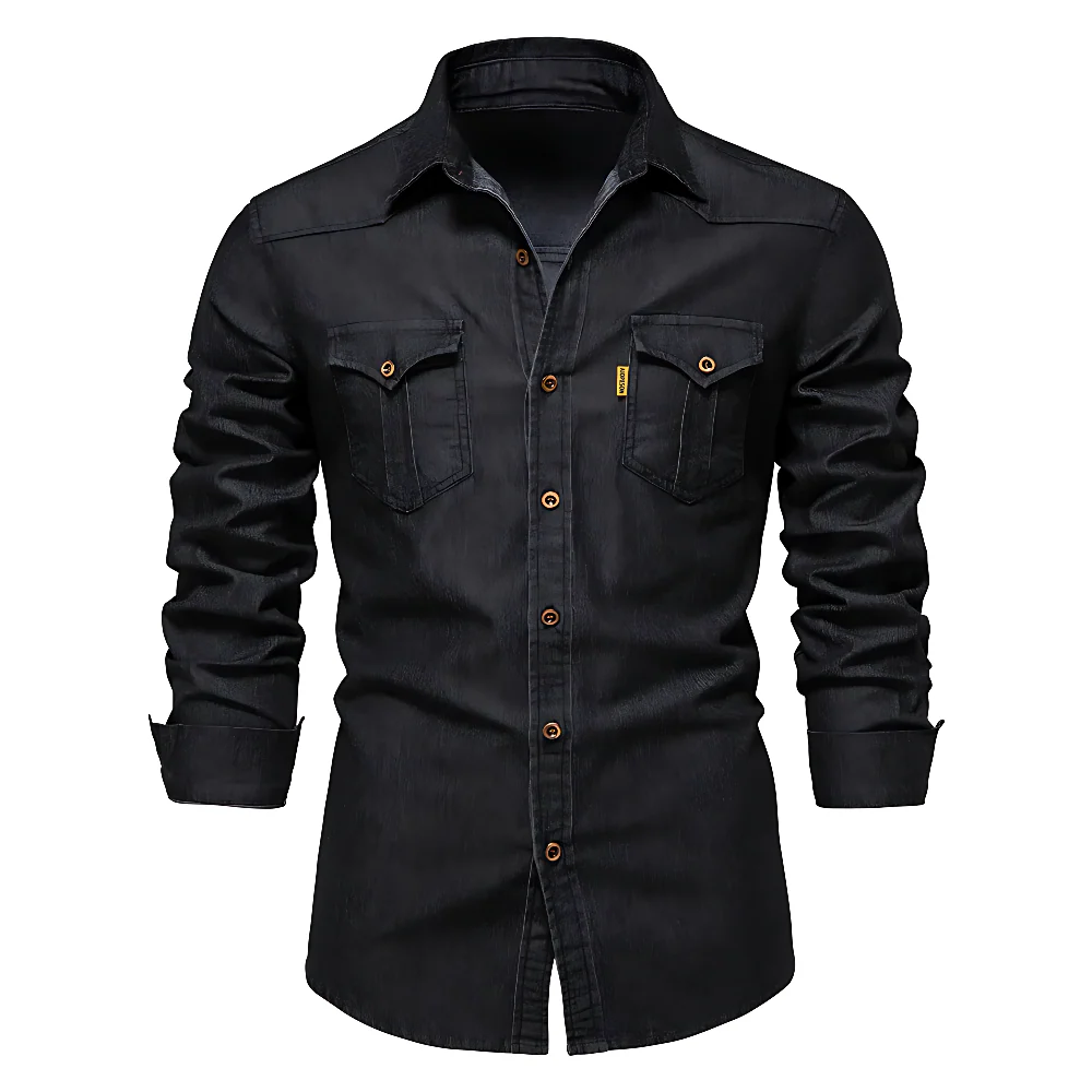Nathanial – Baumwoll Jeans Hemd - Image 3