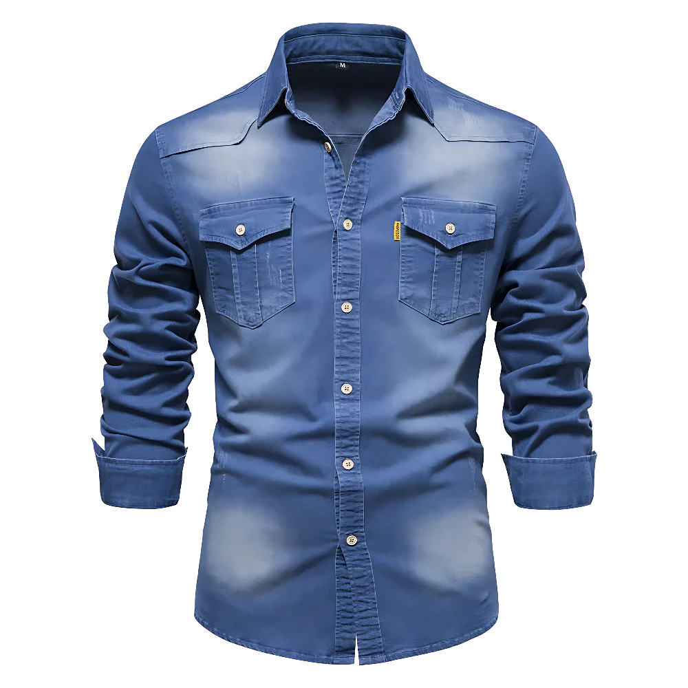 Nathanial – Baumwoll Jeans Hemd - Image 4