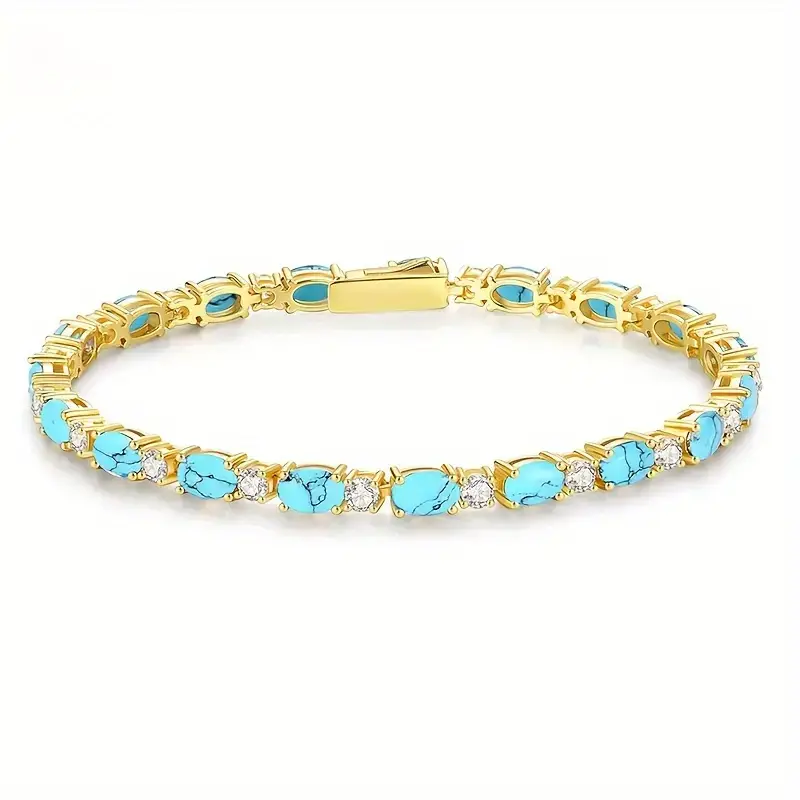 Natürliche Türkisarmband mit Goldakzenten - Image 2