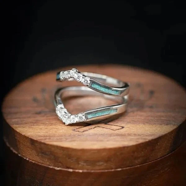 Natürlicher Türkis-Diamant-Ring