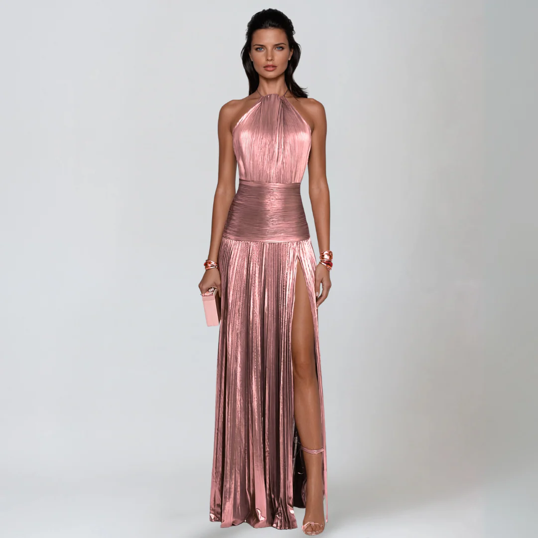 NEFIRA  | Langes metallisiertes Kleid - Image 2