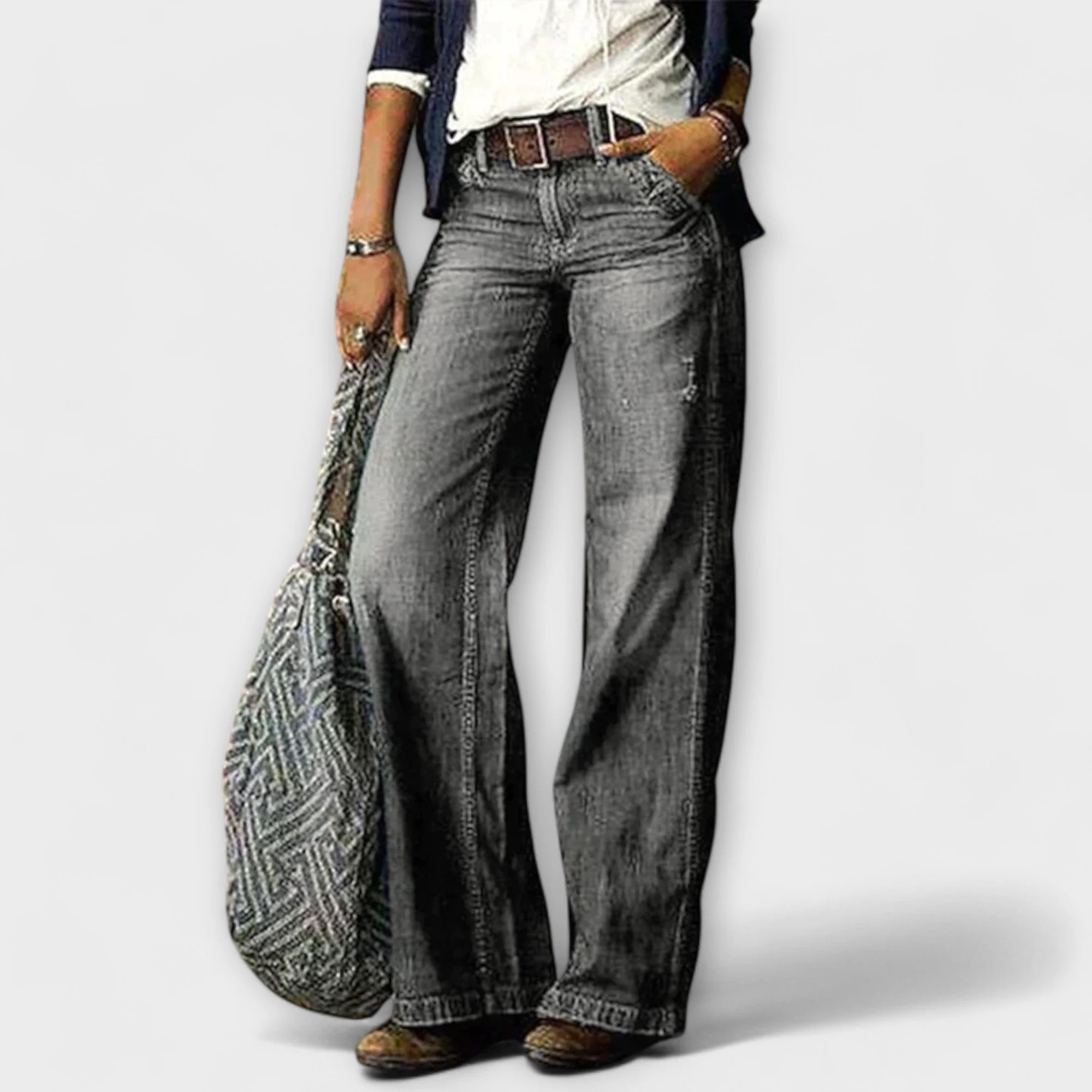 Neless – Weite Jeans mit High-Waist