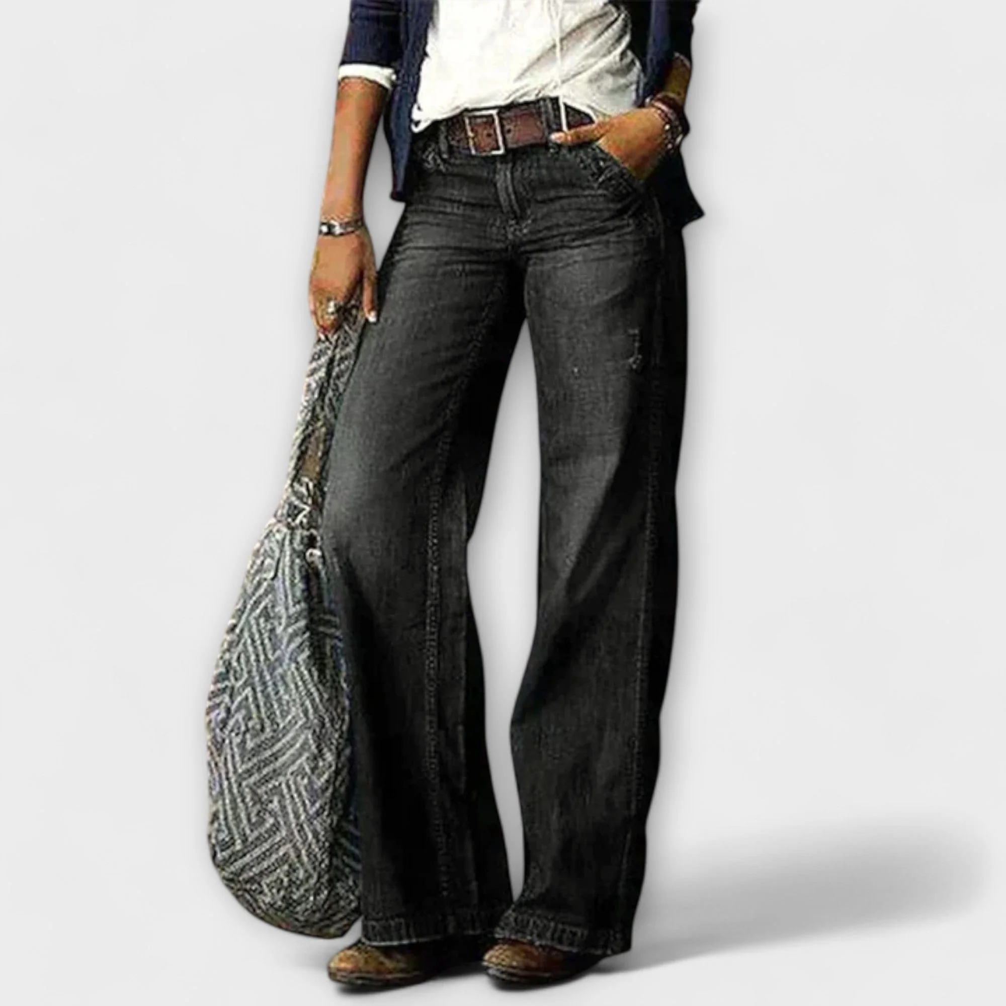 Neless – Weite Jeans mit High-Waist - Image 2