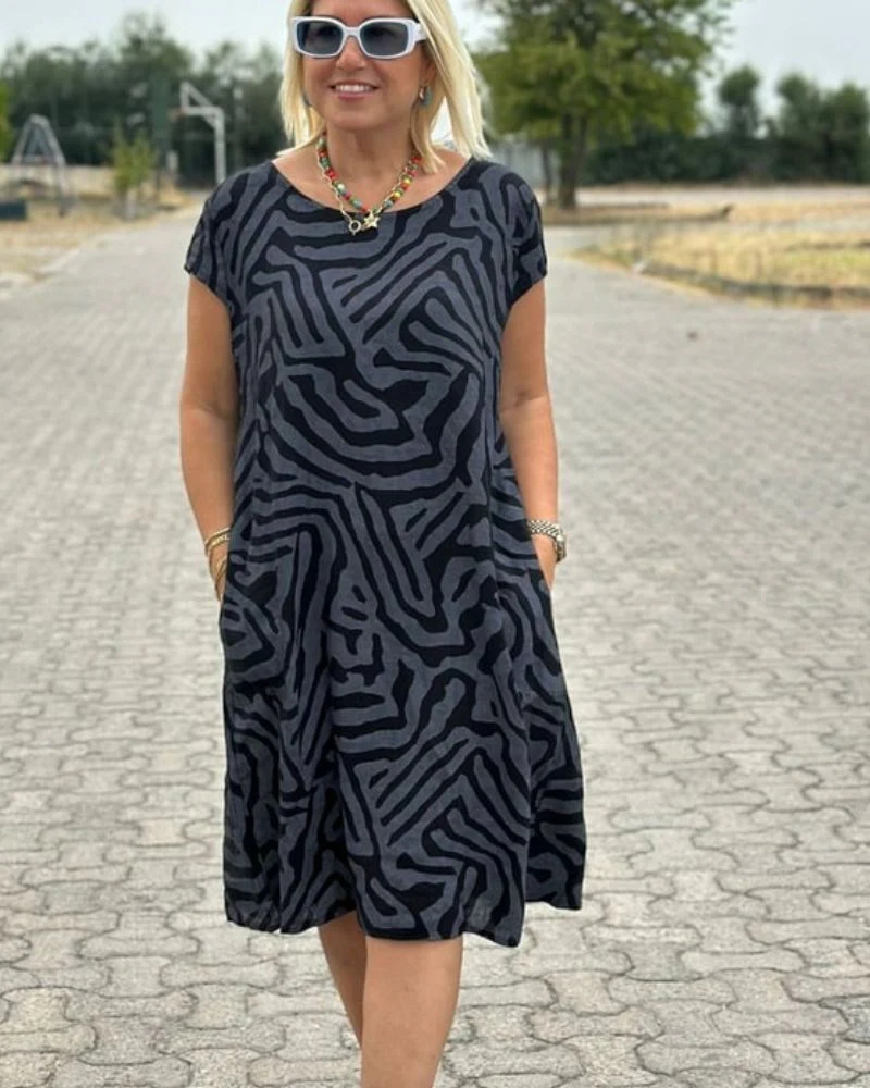 Nelia | Sommerkleid mit Rundhalsausschnitt und schönem Print - Image 5