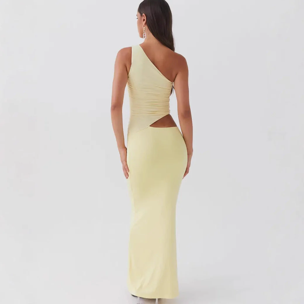 Neomie - Cremefarbener Fishtail Maxi-Rock