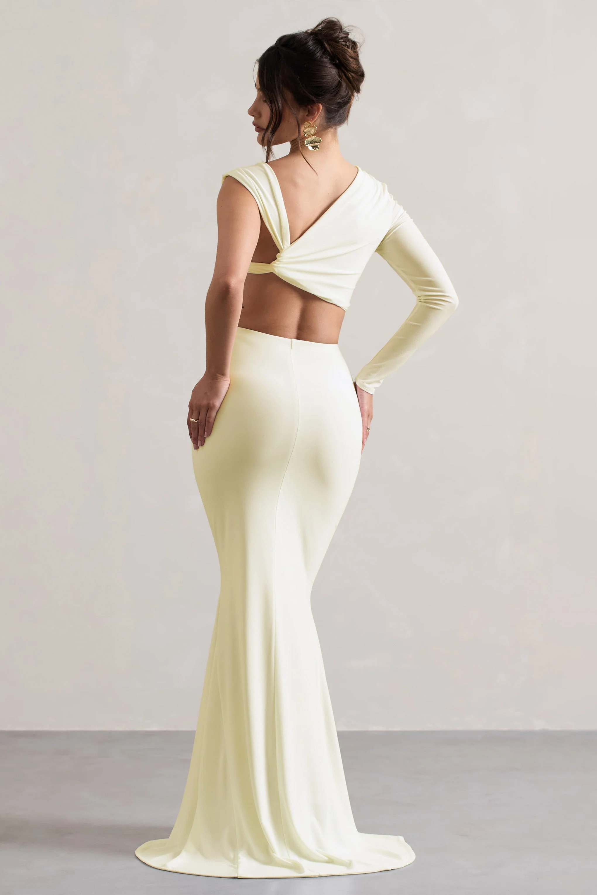 Neomie - Cremefarbener Fishtail Maxi-Rock - Image 3