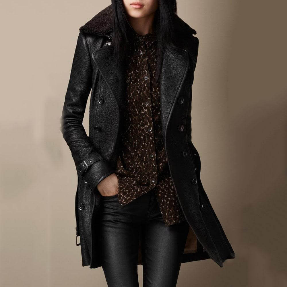 Nicole® | Eleganter 3/4 Leder-Mantel