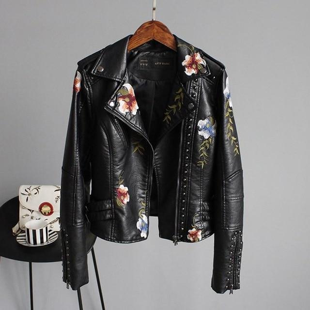 NIXIE - JACKE AUS BESTICKTEM LEDER - Image 3