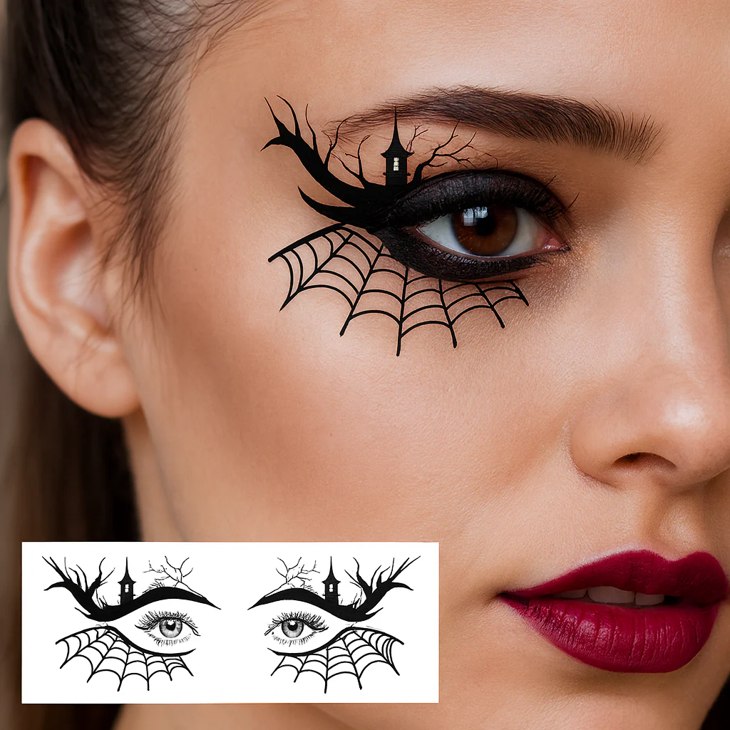 Noctora | Halloween-Tattoo-Sticker-Set mit 10 Designs für Gesicht und Körper - Image 2