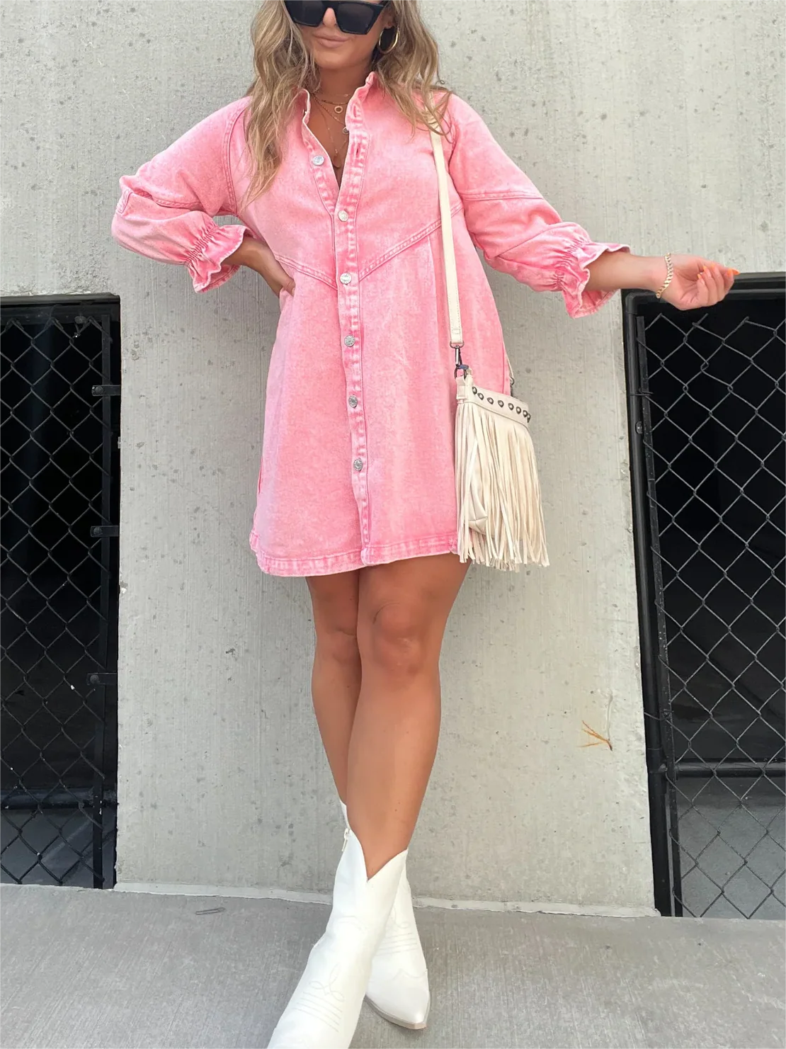 Nola | Stilvolles Denim-Midi-Kleid mit Umlegekragen - Image 8