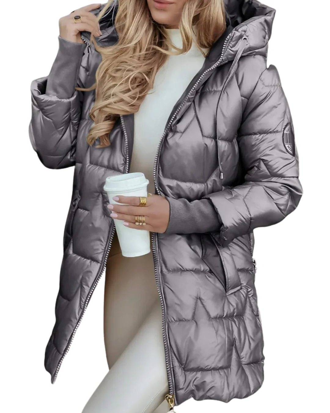 Nolwen | Eleganter Wintermantel mit Kapuze und Wattierung - Image 4