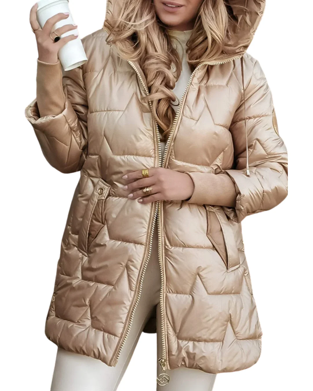 Nolwen | Eleganter Wintermantel mit Kapuze und Wattierung - Image 5