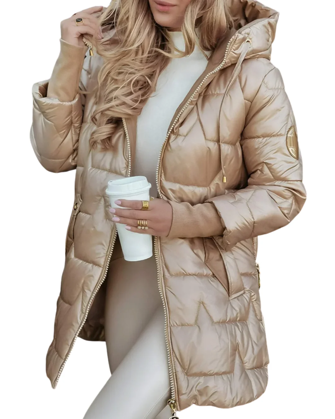 Nolwen | Eleganter Wintermantel mit Kapuze und Wattierung - Image 7