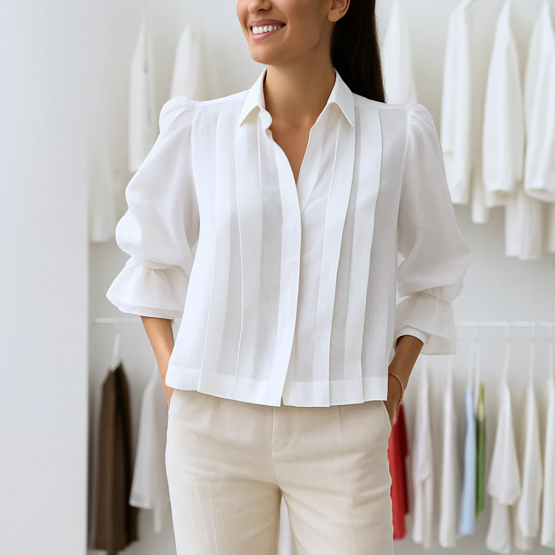 Nora™ | Elegante Plisseebluse - Image 2
