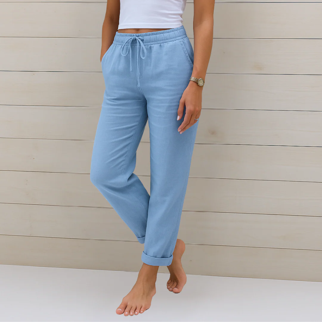 Nora™ | Hochwertige, atmungsaktive Stretchhose aus Leinen - Image 3