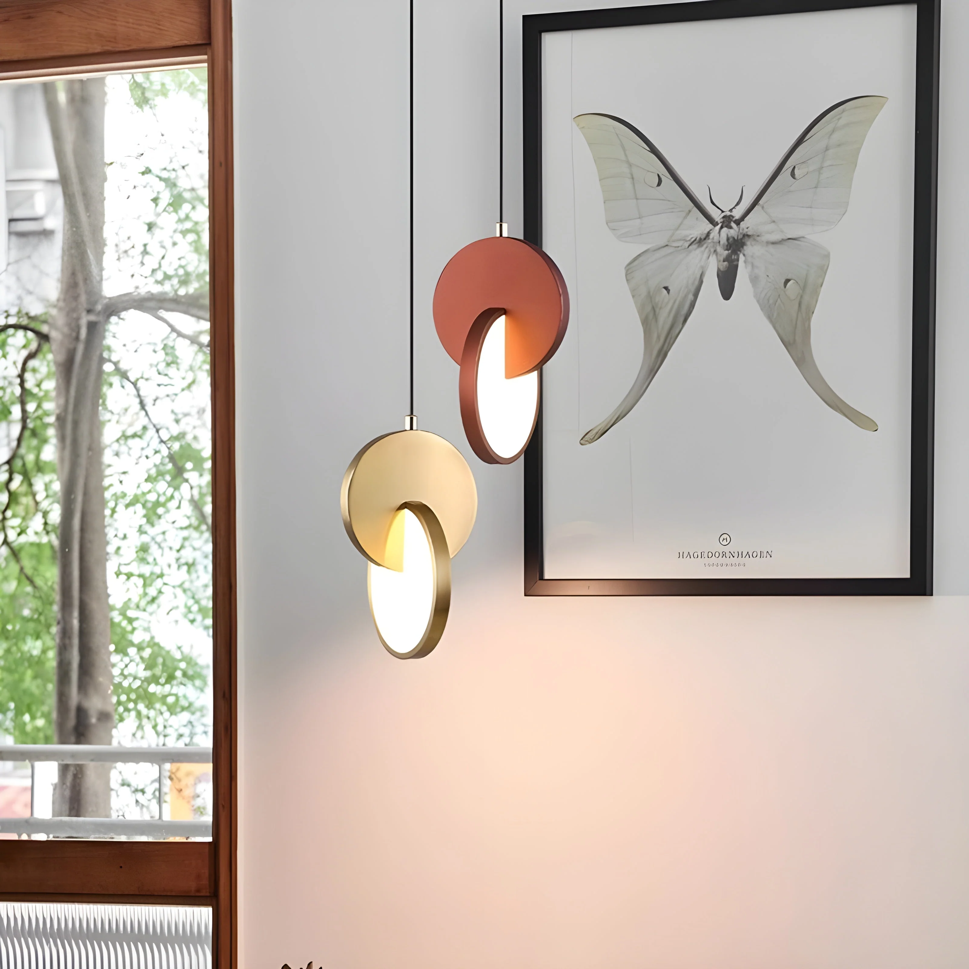 NordicGlow – Moderne skandinavische LED-Pendellampe mit rundem Rahmen und warmem Glühen - Image 4