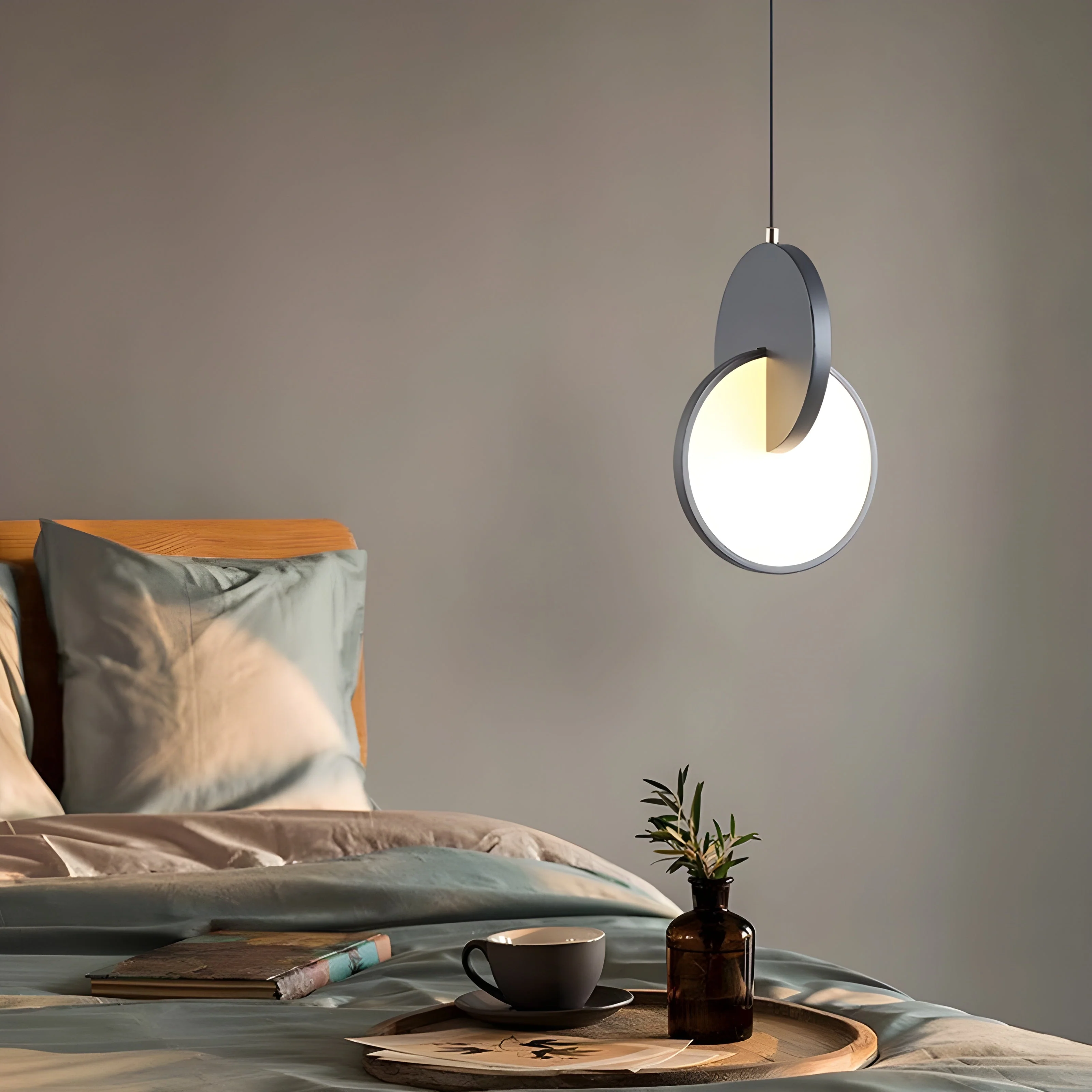 NordicGlow – Moderne skandinavische LED-Pendellampe mit rundem Rahmen und warmem Glühen - Image 8
