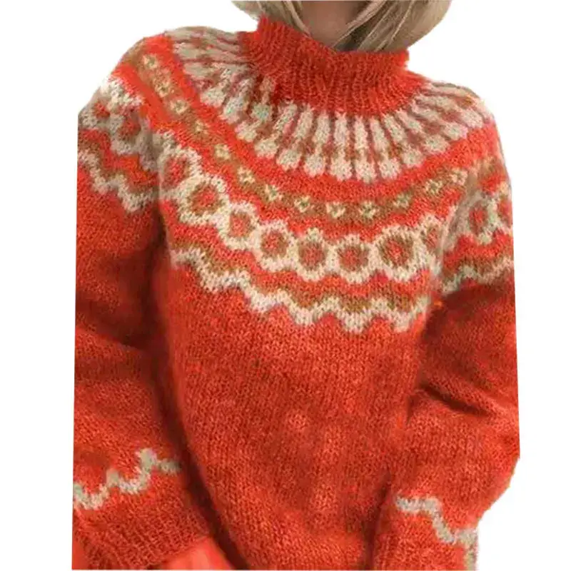 Norweger Grobstrickpullover Damen | Langarm Rollkragen - Image 4