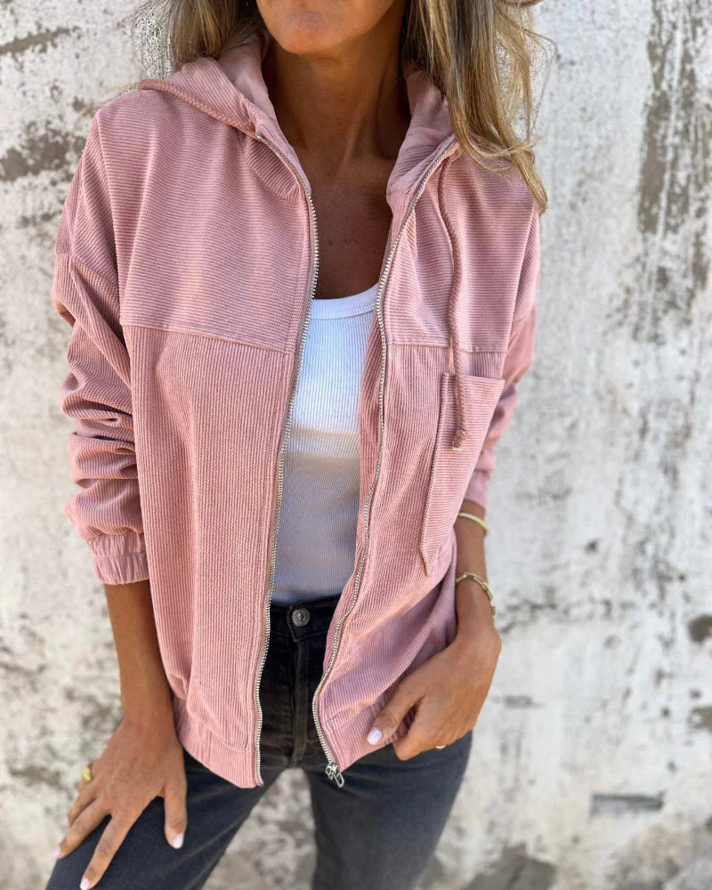 NOYA | Cord-Kapuzenjacke mit Reißverschluss - Image 3