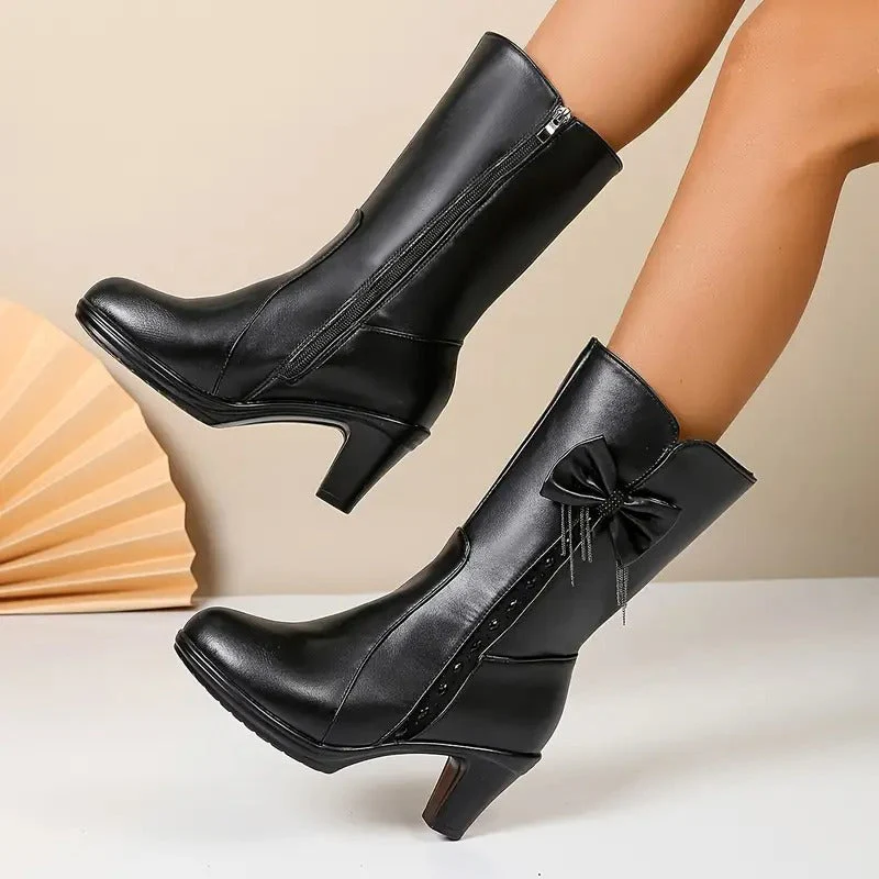 Nuccia - Vintage Lederstiefel Mit Schleife - Image 3