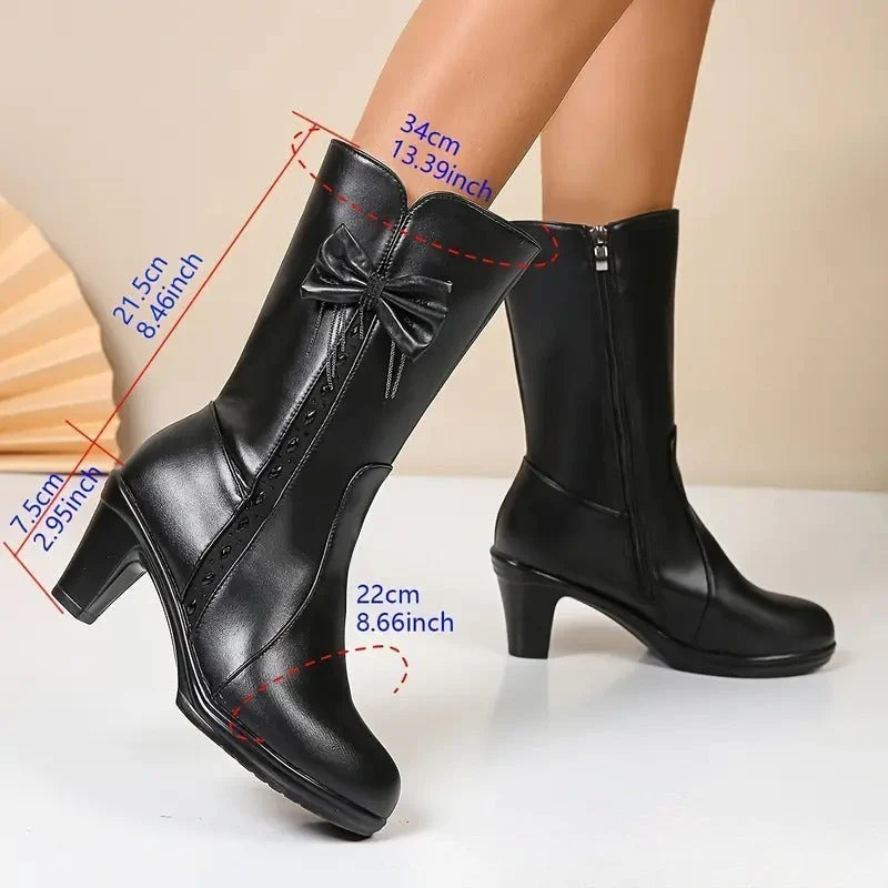 Nuccia - Vintage Lederstiefel Mit Schleife - Image 6