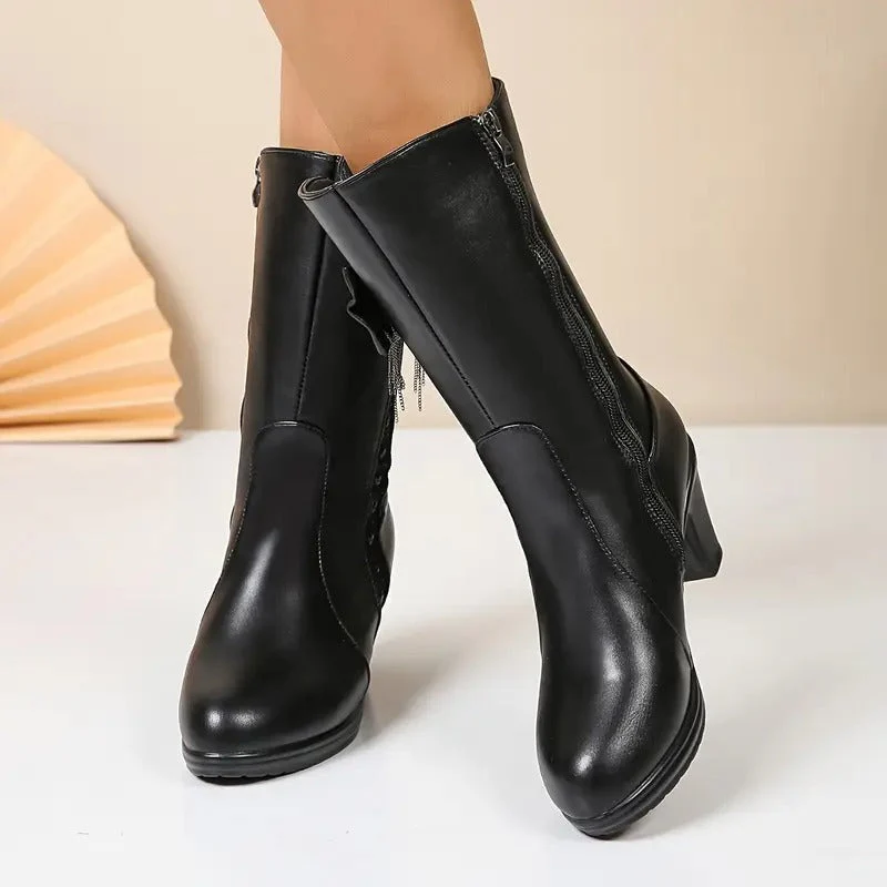 Nuccia - Vintage Lederstiefel Mit Schleife - Image 8