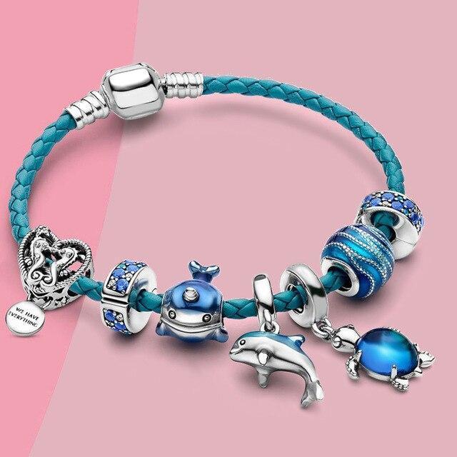 Ocean Style Armband + Charms in Leder und Silber enthalten - Image 2