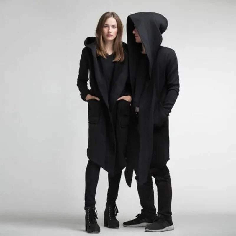 Offene Strickjacke Cape Mantel mit Kapuze für Männer Frauen - Image 3