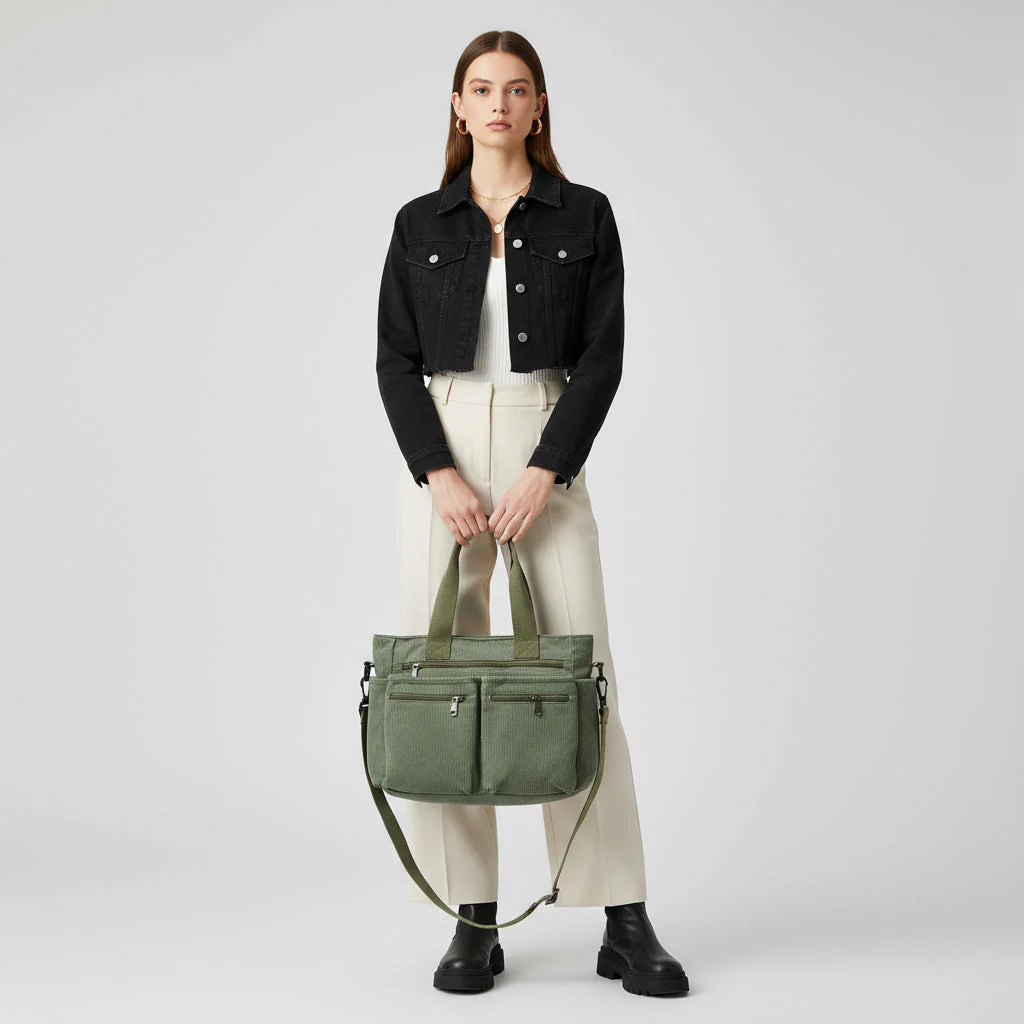 OLIVA Tote | Vielseitige und Stilvolle Tasche aus Hochwertigem Cord - Image 3