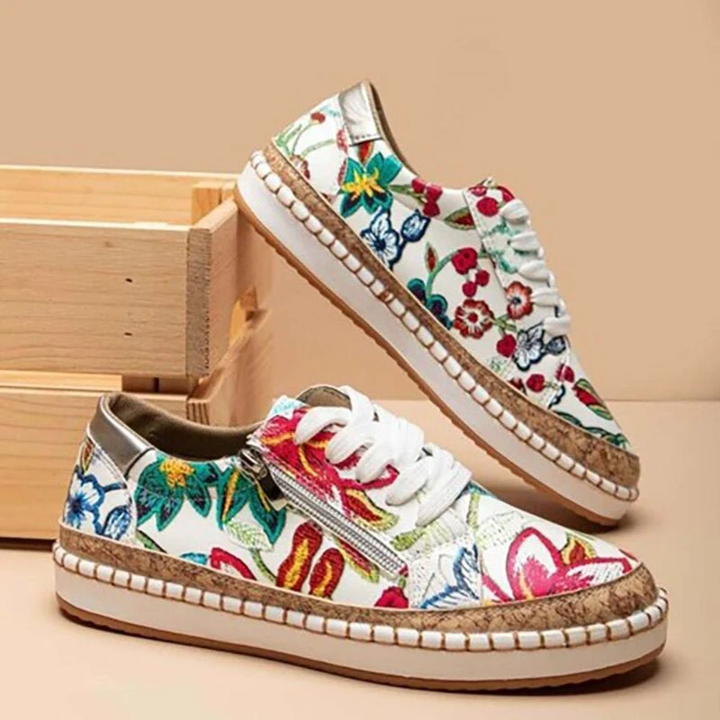 Oluchi™ Orthopädische Sneakers mit Reißverschluss und Blumenmuster - Image 3