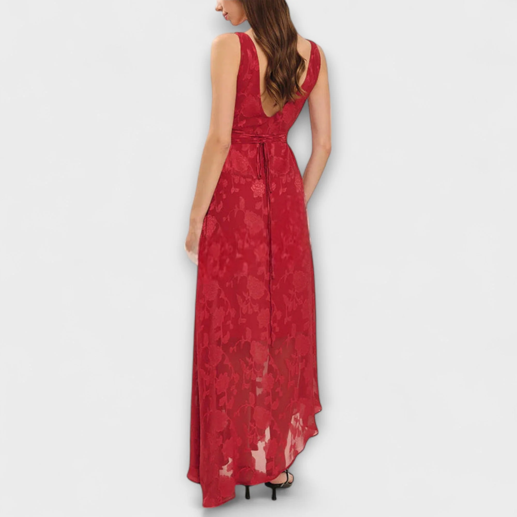Opal - Elegantes Rückfreies Schnür-Jacquard Maxikleid" can be rewritten as:

"Opal - Stilvolles Rückfreies Schnür-Jacquard Maxikleid - Image 3