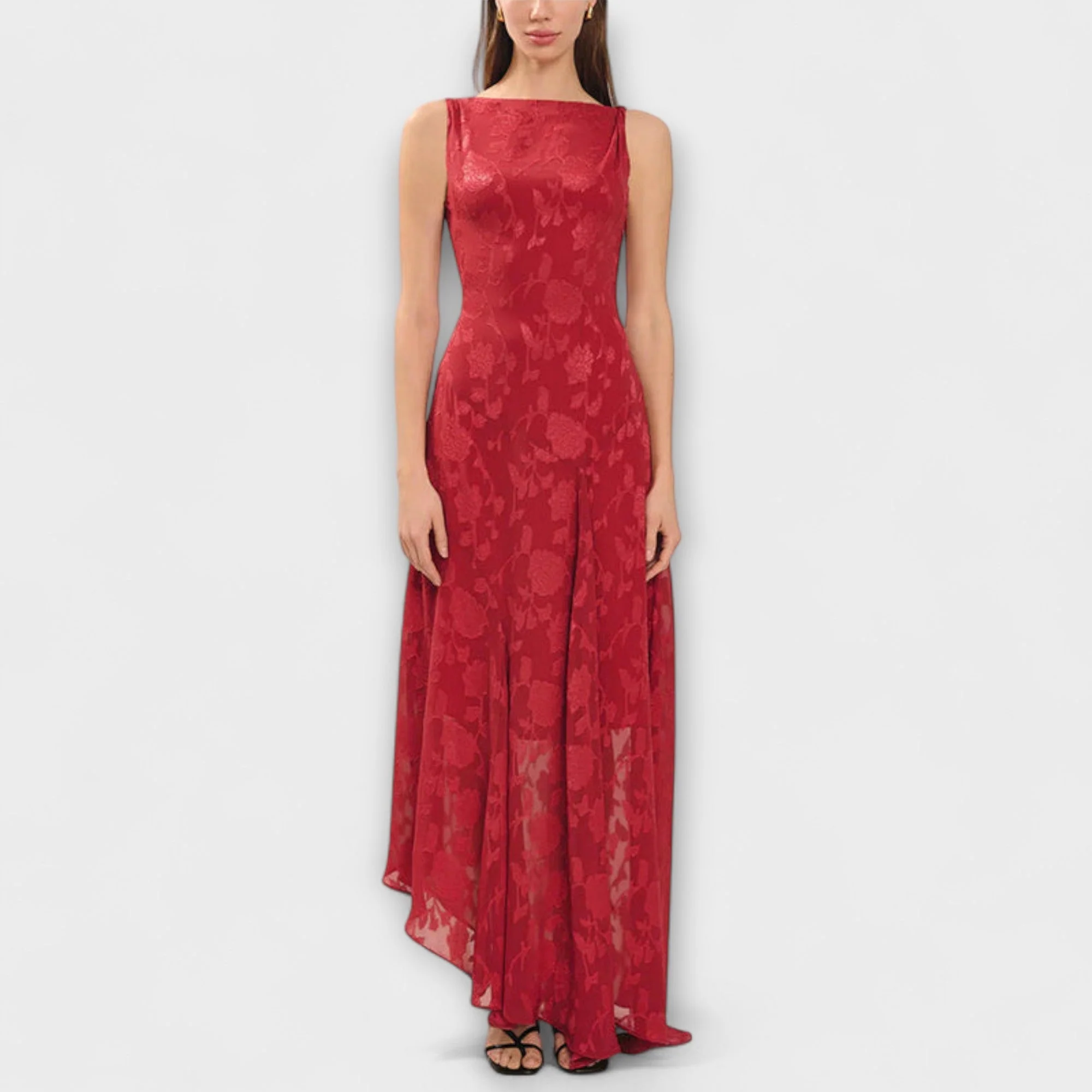Opal - Elegantes Rückfreies Schnür-Jacquard Maxikleid" can be rewritten as:

"Opal - Stilvolles Rückfreies Schnür-Jacquard Maxikleid - Image 5