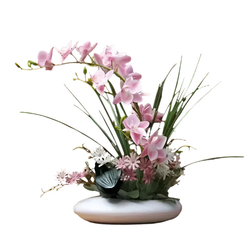 OrchidElegance künstliches Orchideensortiment – Lebensechte Blumenarrangement in einer modernen Vase - Image 4