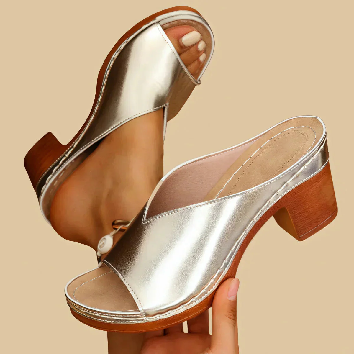 Orthopädische Sandalen Damen mit Dickem Absatz – Stilvolle Sommerschuhe für Komfort und Eleganz