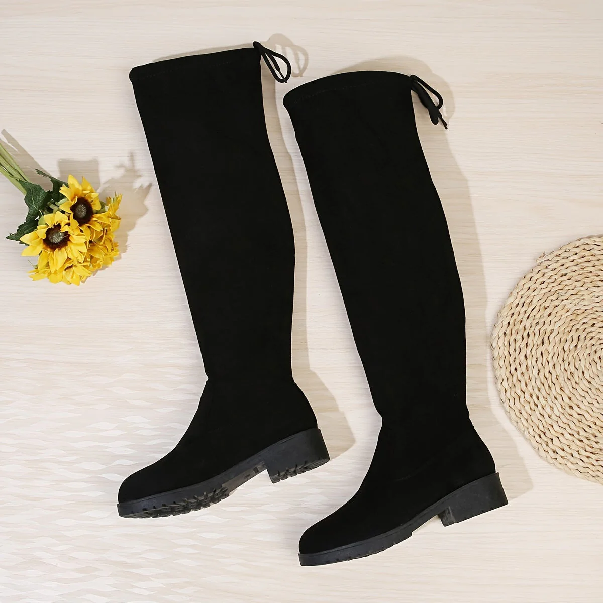 Overknee Stiefel Damen | Schlupf mit Blockabsatz - Image 2