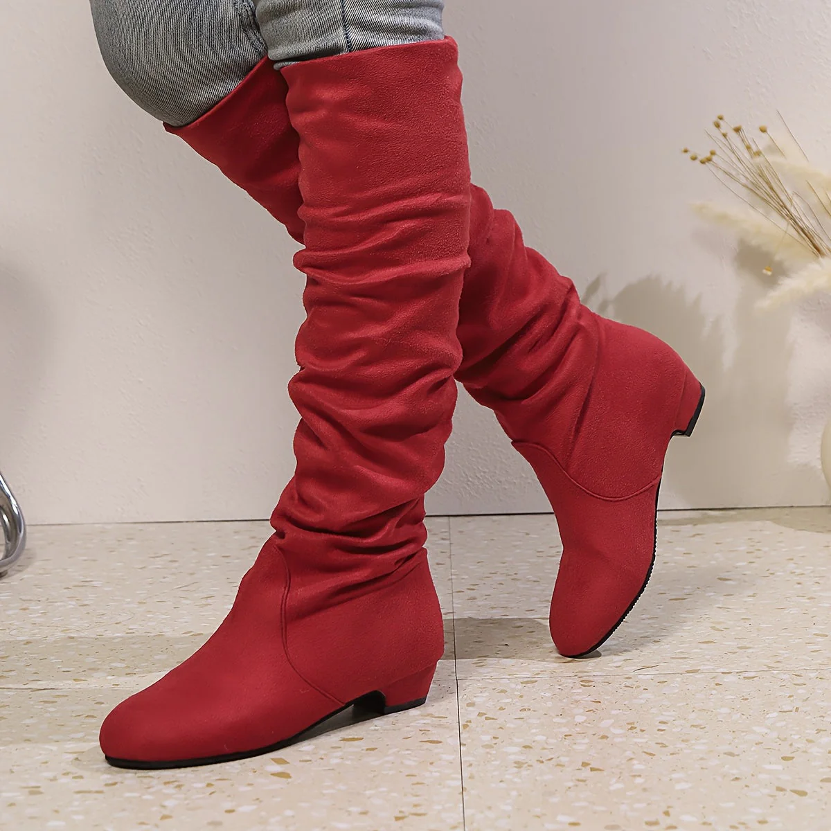 Overknee Stiefel Damen | Schlupfform mit Niedrigem Blockabsatz - Image 7